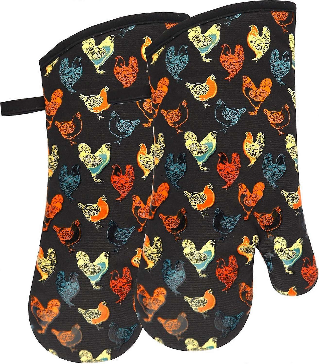 Heat-Resistant Comfortable Non-Slip Oven Mitts for Cooking and Baking
