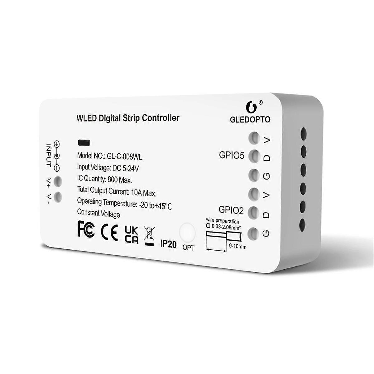 Controlerul de bandă digitală WLED RGB RGBW acceptă aplicația de SM16703P WS2812B WS2811 SK6812 Web MQTT și Ho