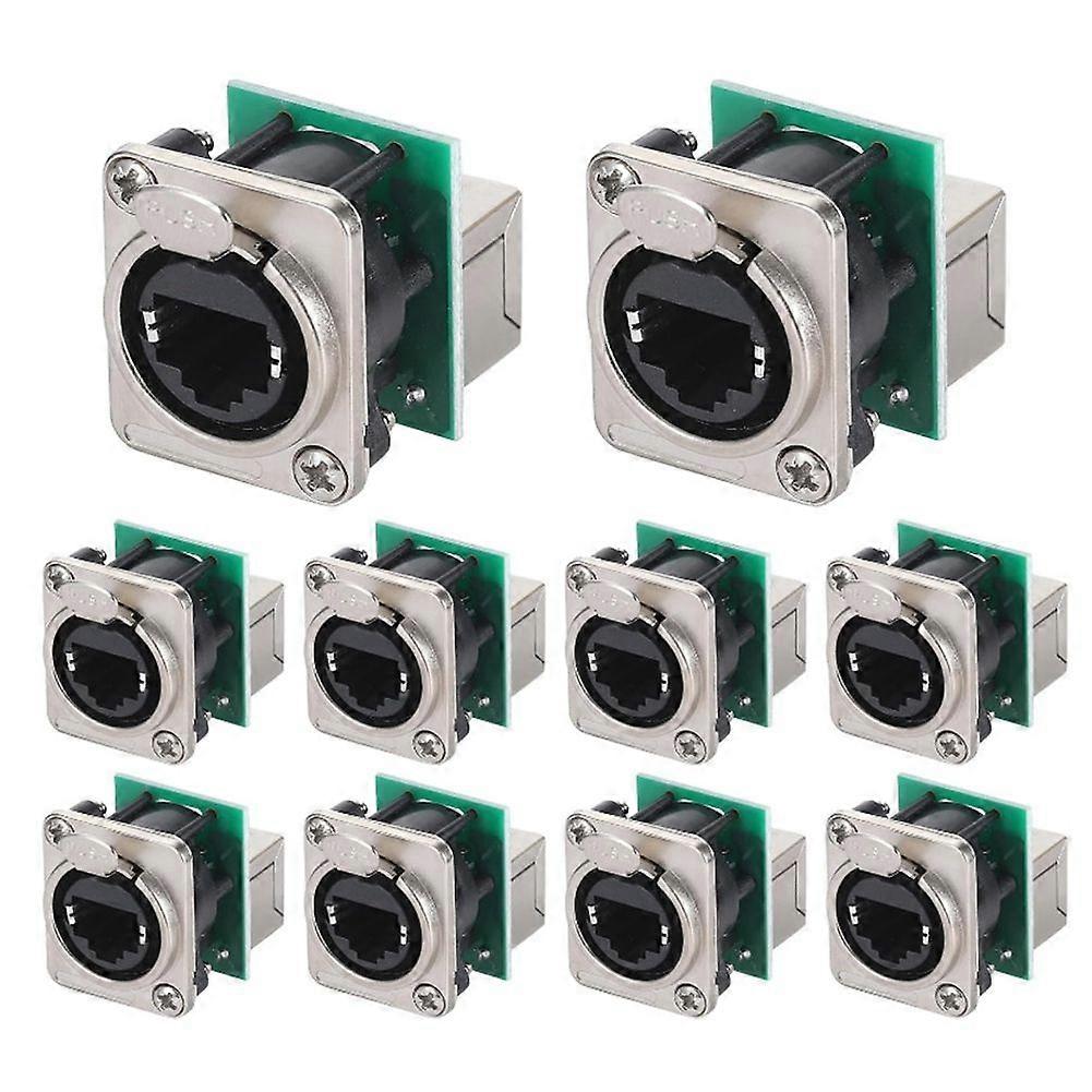 10PCS Ethercon Rj45 Chassis Socket, NE8FDP Ethercon Pass Through Connector, D Series Cat5 RJ45 Pane