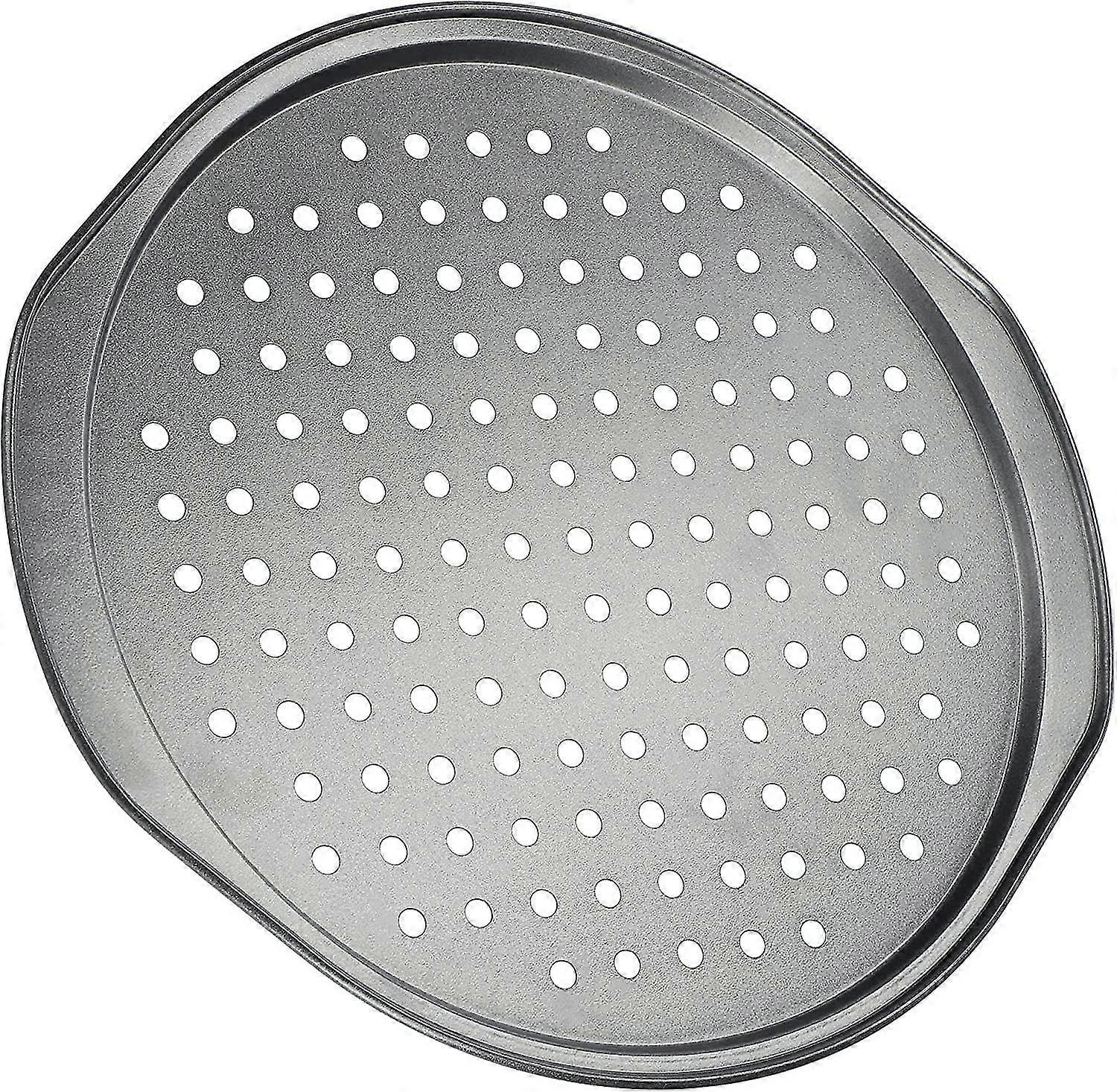 صينية بيتزا مثقوبة، صينية بيتزا مع مقابض مريحة، صينية خبز، صينية بيتزا دائرية، صينية بيتزا مع طلاء غير لاصق (33 سم)