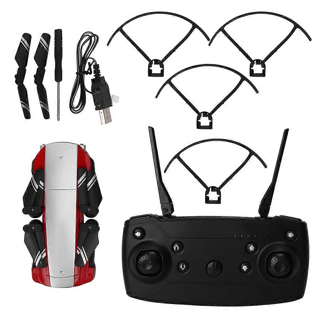 for LANSENXI-NVO UAV Foldable Remote Control Drone Camera Quadcopter 1080P(Red White)