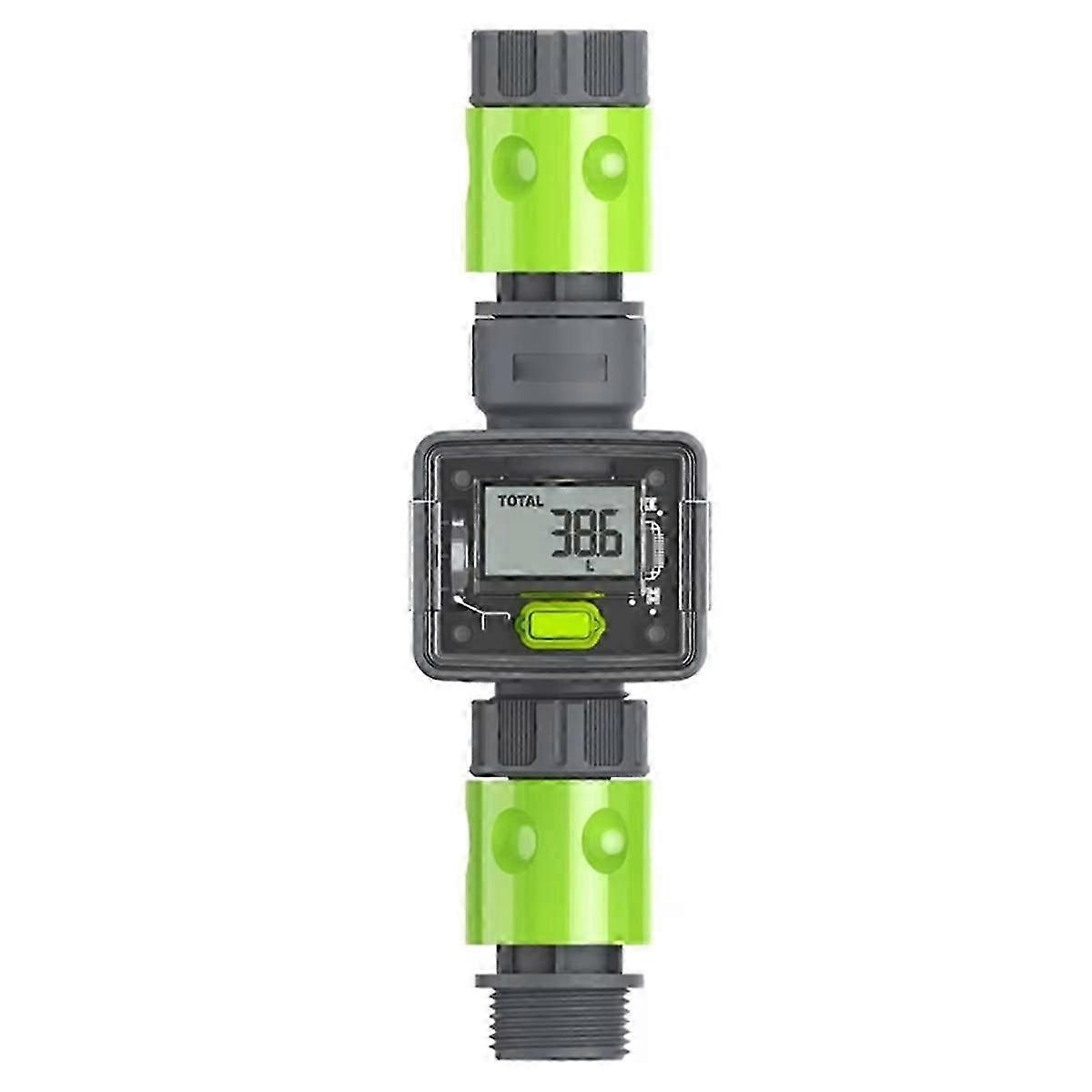 Digital Water Flow Meter IPX6 Outdoor Garden Hose Water Calculate Consumption Water Flow Rate 3/4in-Yvan