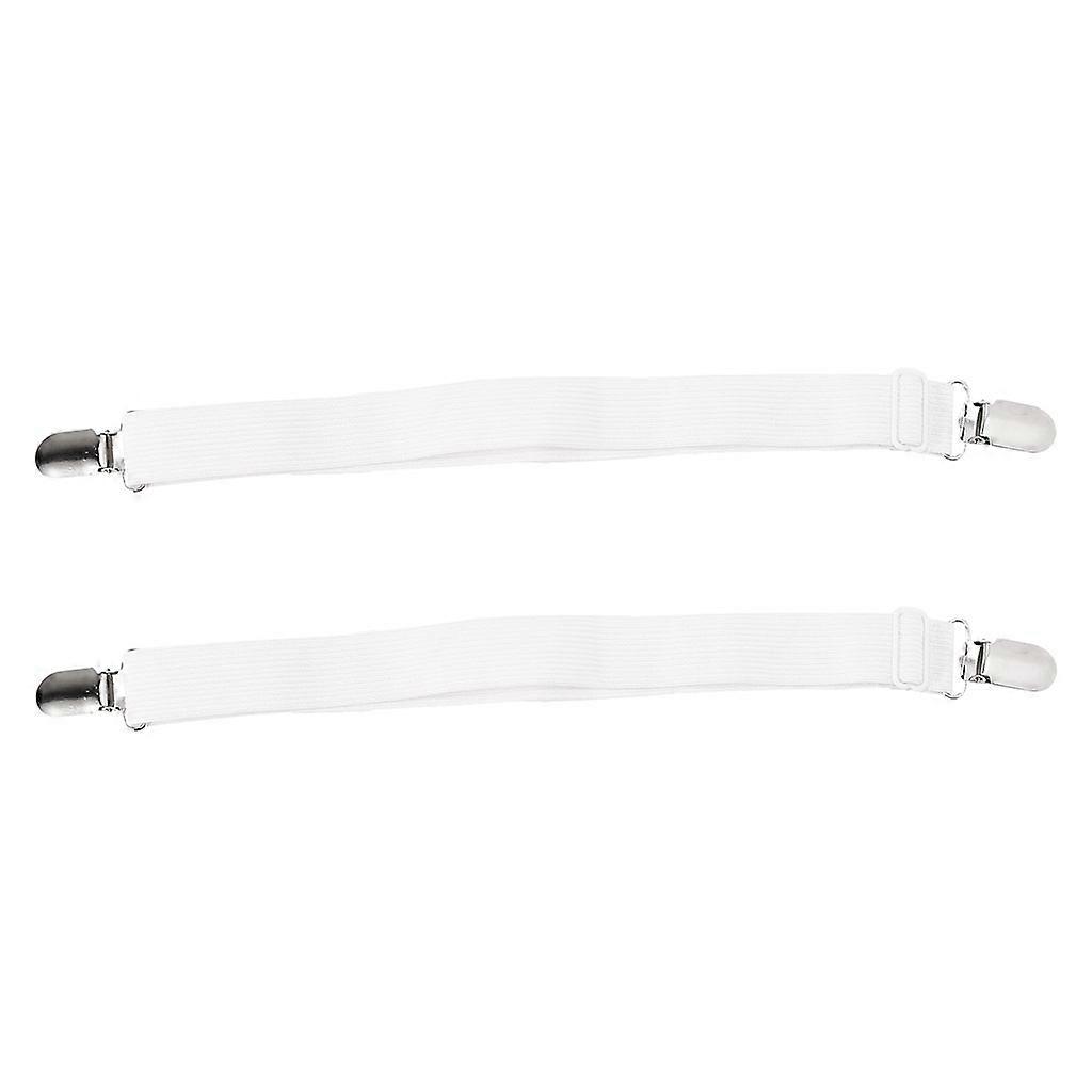 2ks Sheet Grippers Popruhy Upevňovací prvky Držet Úchyty Elastické klipy Gripper Přehoz na postel Bílý