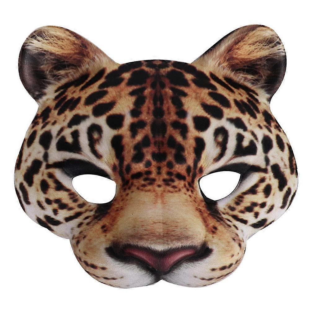 Halloween Half Face Leopard Mask for Carnival Party - Adult Size, Realistic Animal Print, Lightweight Material, Unisex Design