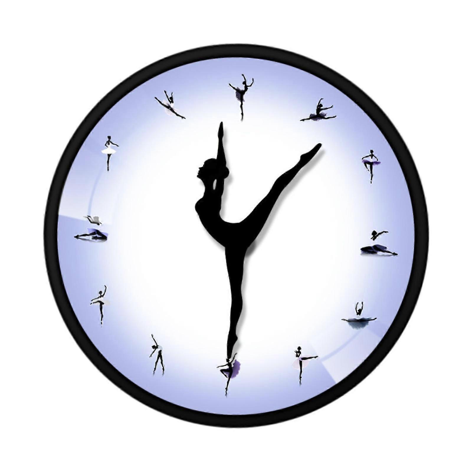 Round Wall Clock 12 inch Gifts Hanging Clock for Bathroom Dance Studio Study