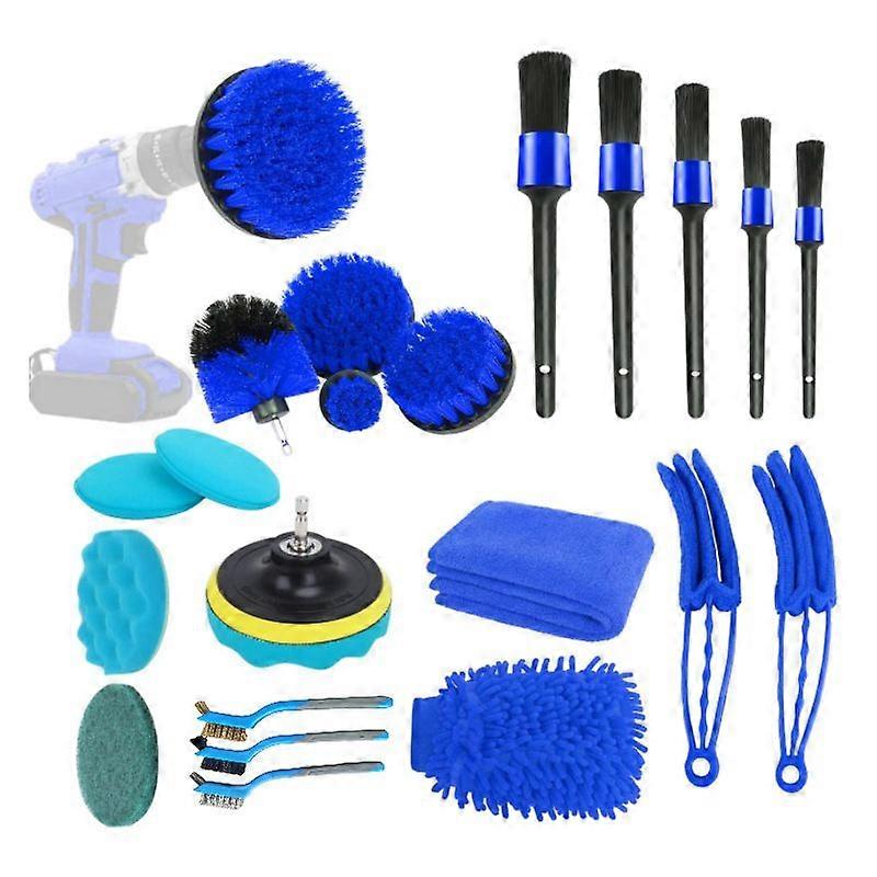 22 Piece Scrub Drill Cleaning Brushes Attachment Set Washing Car Tools