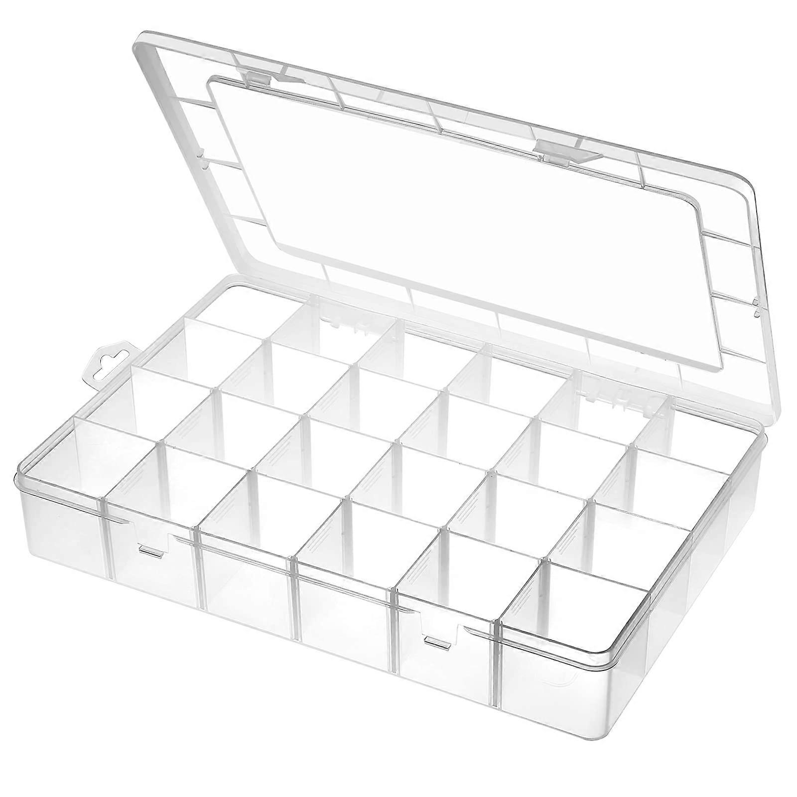 Large 24 Grilled Plastic Organizer Box Adjustable separatists, net storage box for jewels, art diy crafts, Washi cassettes, beads and small pieces