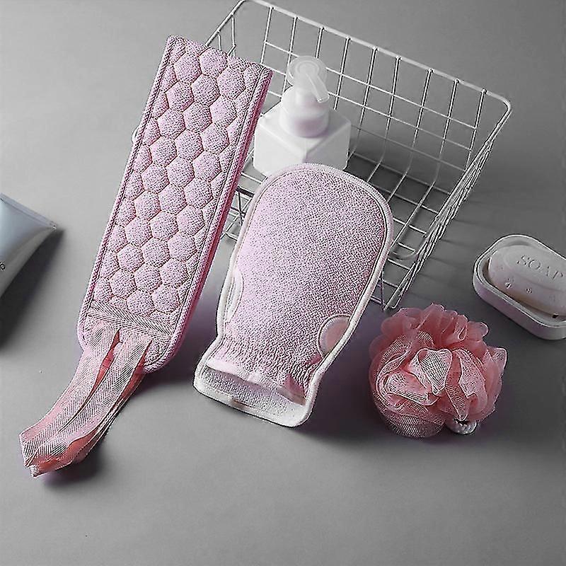 exfoliating shower bar, exfoliating towel for bath, back scrubber shower, exfoliating shower back scraper, use clean shower body(pink