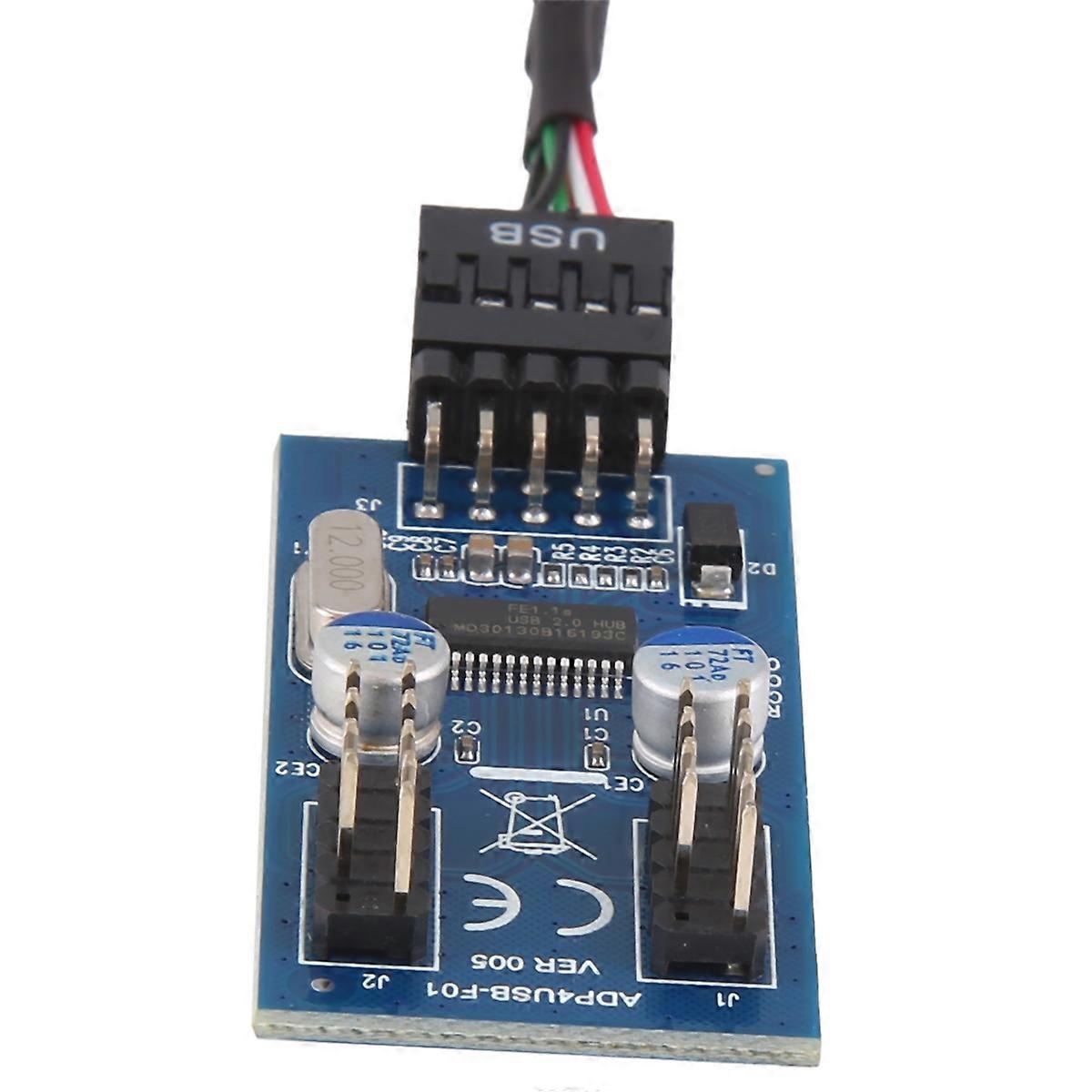 Motherboard 9Pin USB Header to 2 Male Adapter Card USB2.0 9Pin to Dual 9Pin Connector Splitter