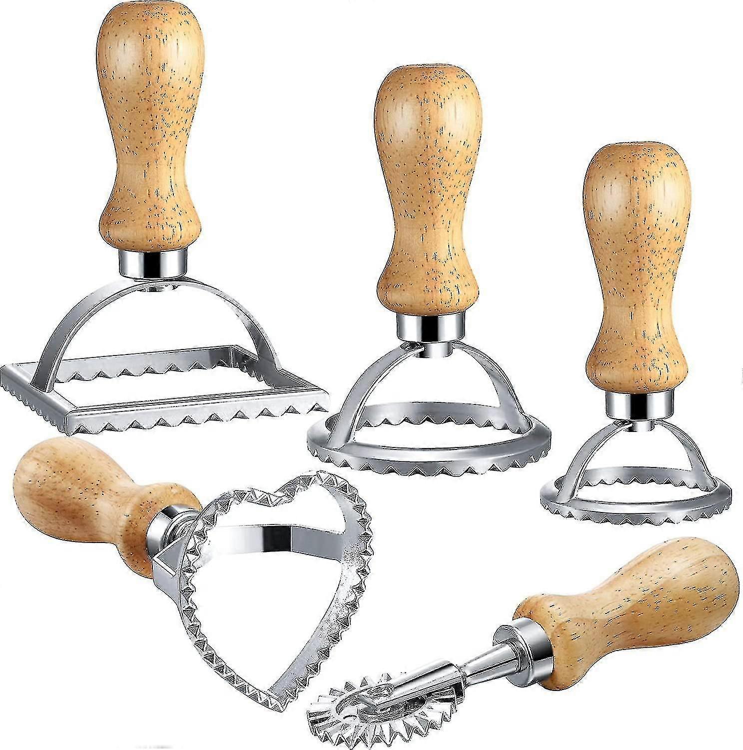 4 Piece Ravioli Stamp and Cutter Set for Pasta Making