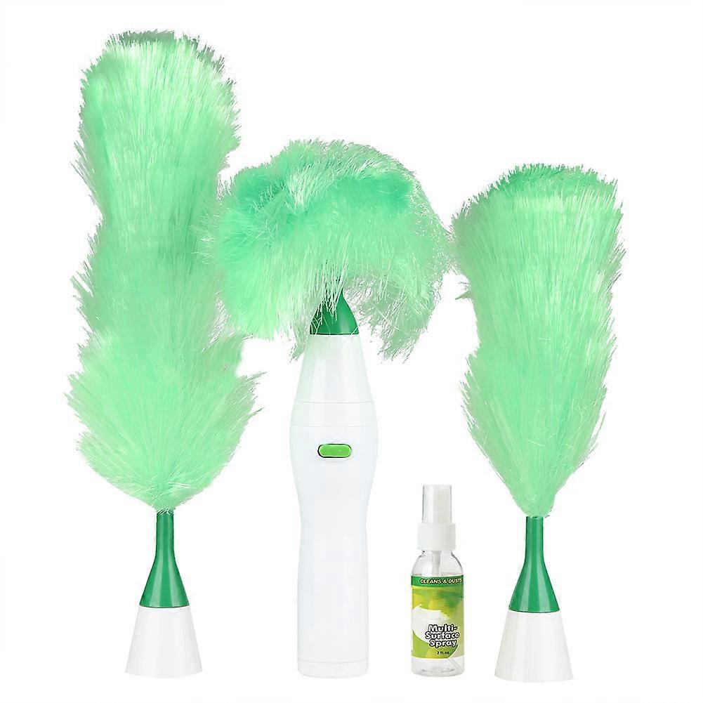 Electric Feather Cleaner Motorized Spinning Duster with 3 Brushes for Blinds Furniture Keyboard