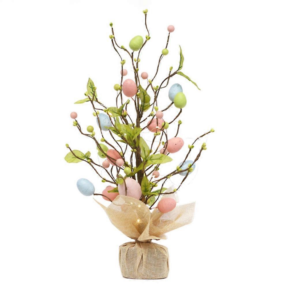 45cmLEDライトイースターエッグデコレーションツリーイースターデコレーションエッグツリーホームデスクデコレーションシーンショッピングモールレイアウト写真小道具