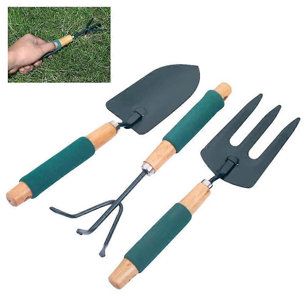 3 Pieces Mini Garden Tool Set, Garden Handle with Sponge Handle Tool Set with Hand Trowel Planting Machine Hand Rake