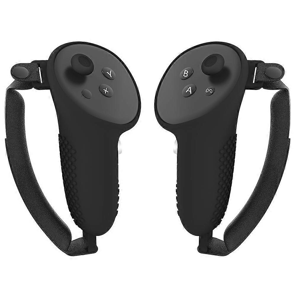 1 Pair for Meta Quest 3/3S Touch Controller Protective Cover Anti-Drop Silicone Case with Hand Strap
