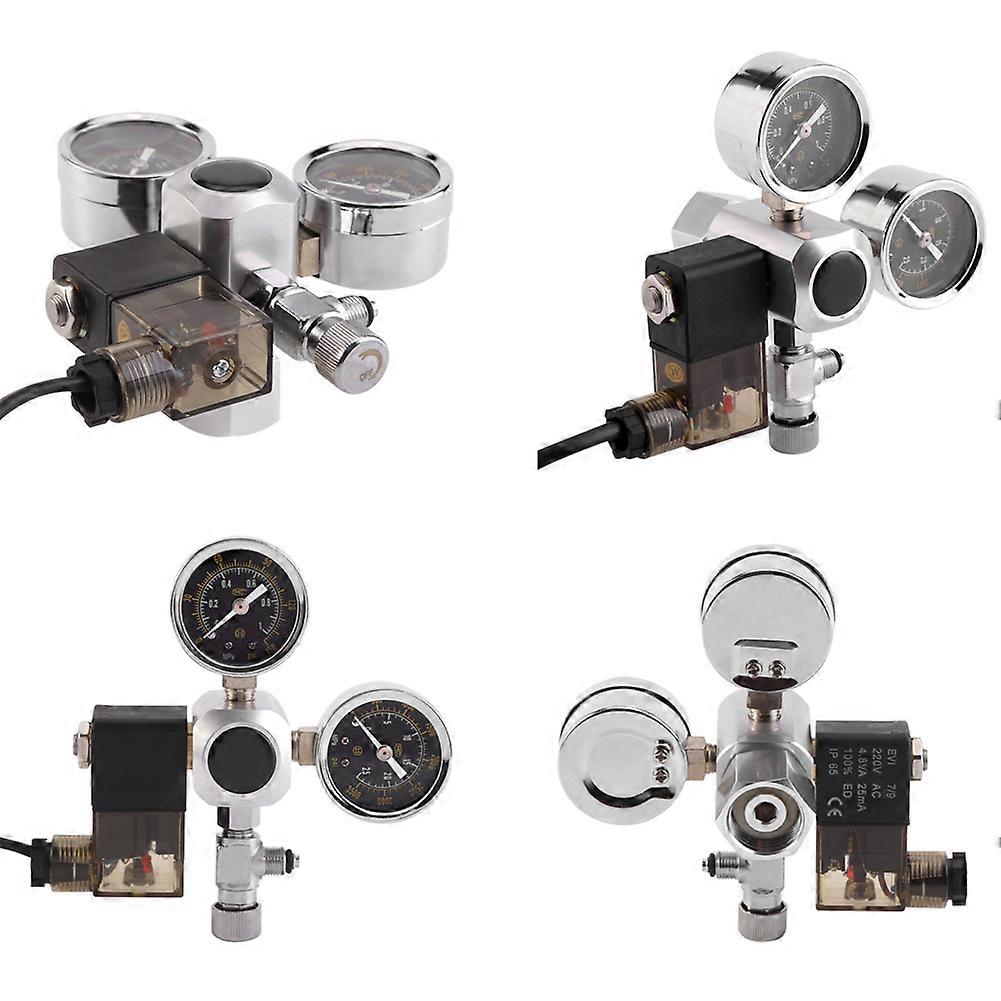 Aquarium CO2 Pressure Regulator with Dual Gauge, Bubble Counter, and Solenoid Valve for Freshwater and Saltwater Systems