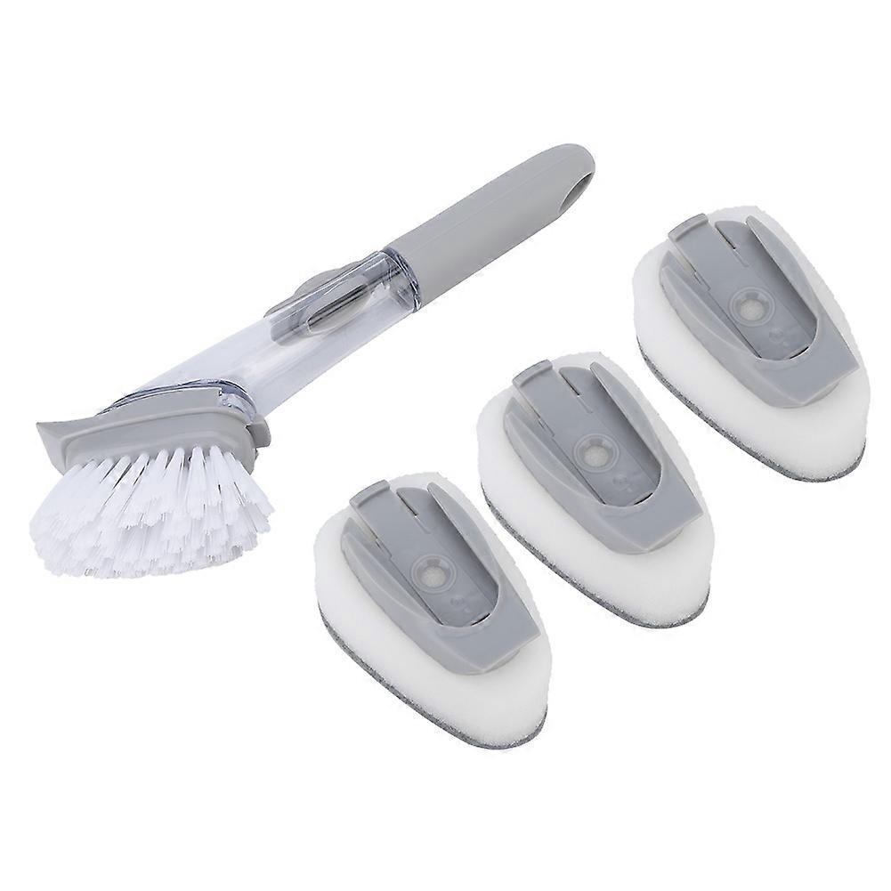 Automatic Add Detergent Cleaning Brush With 3 Sponge Pads For Restaurant Kitchen And Home Use