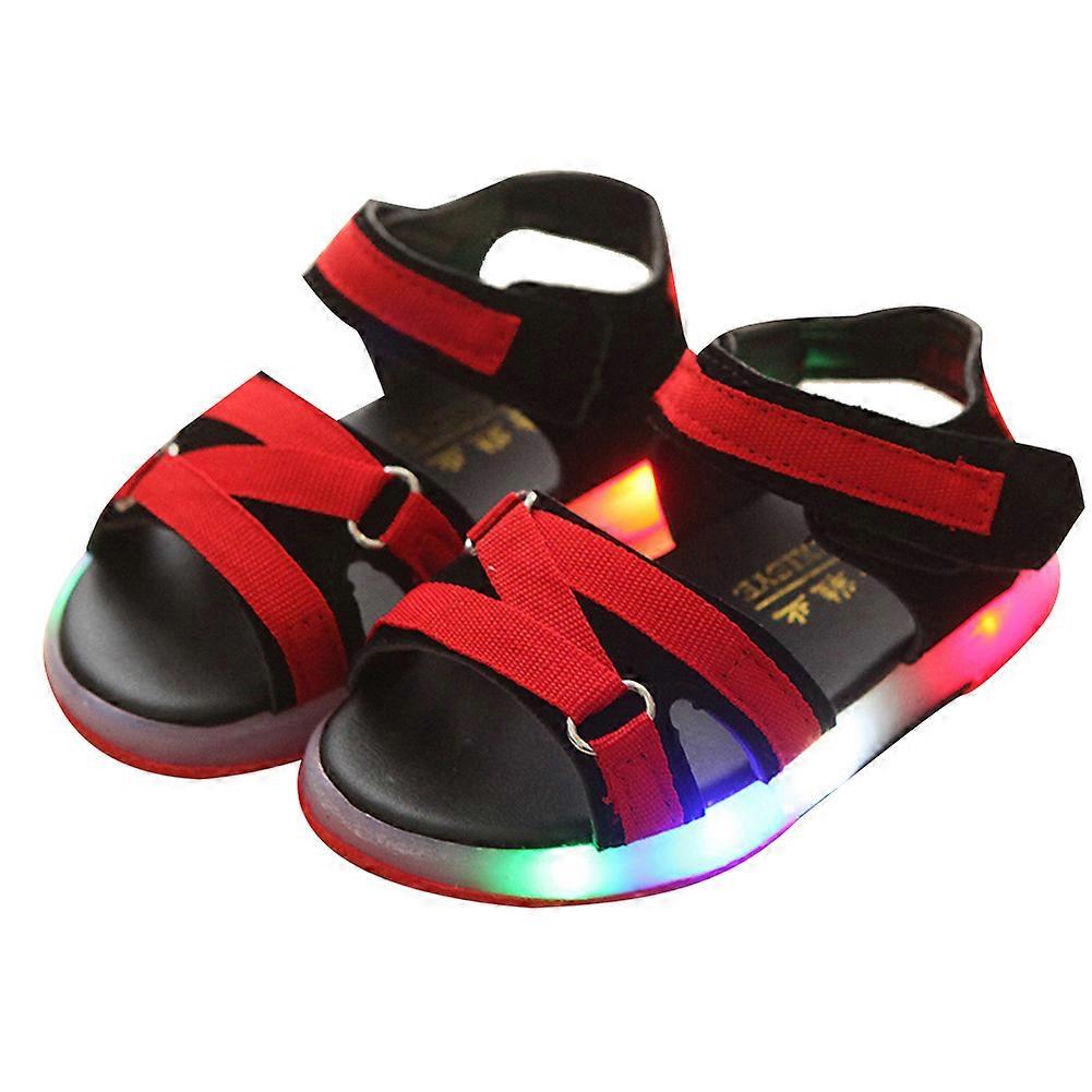 Fashionable Baby Boy Girl LED Luminous Shoes Kids Casual Flat Hook Loop Sandals