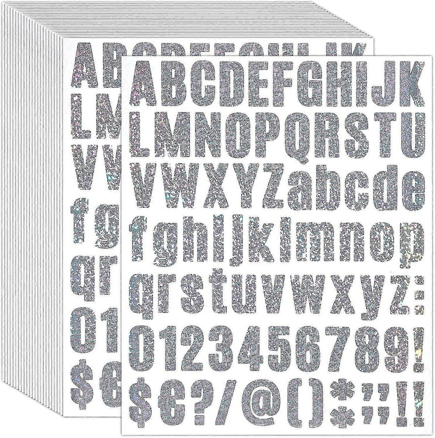 1944 Pcs 24 Sheets Glitter Letters Stickers Number Stickers Glitter Decal Stickers