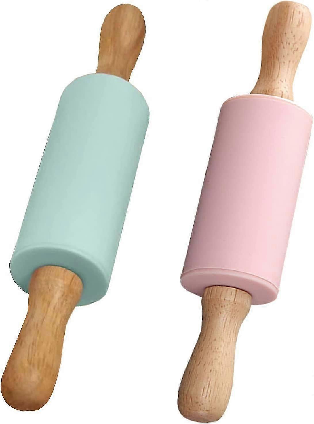2 pcs Silicone Rolling Pin, Baking Rolling Pin, Silicone Rolling Pin, Anti-Rust Roller, Suitable for Cakes