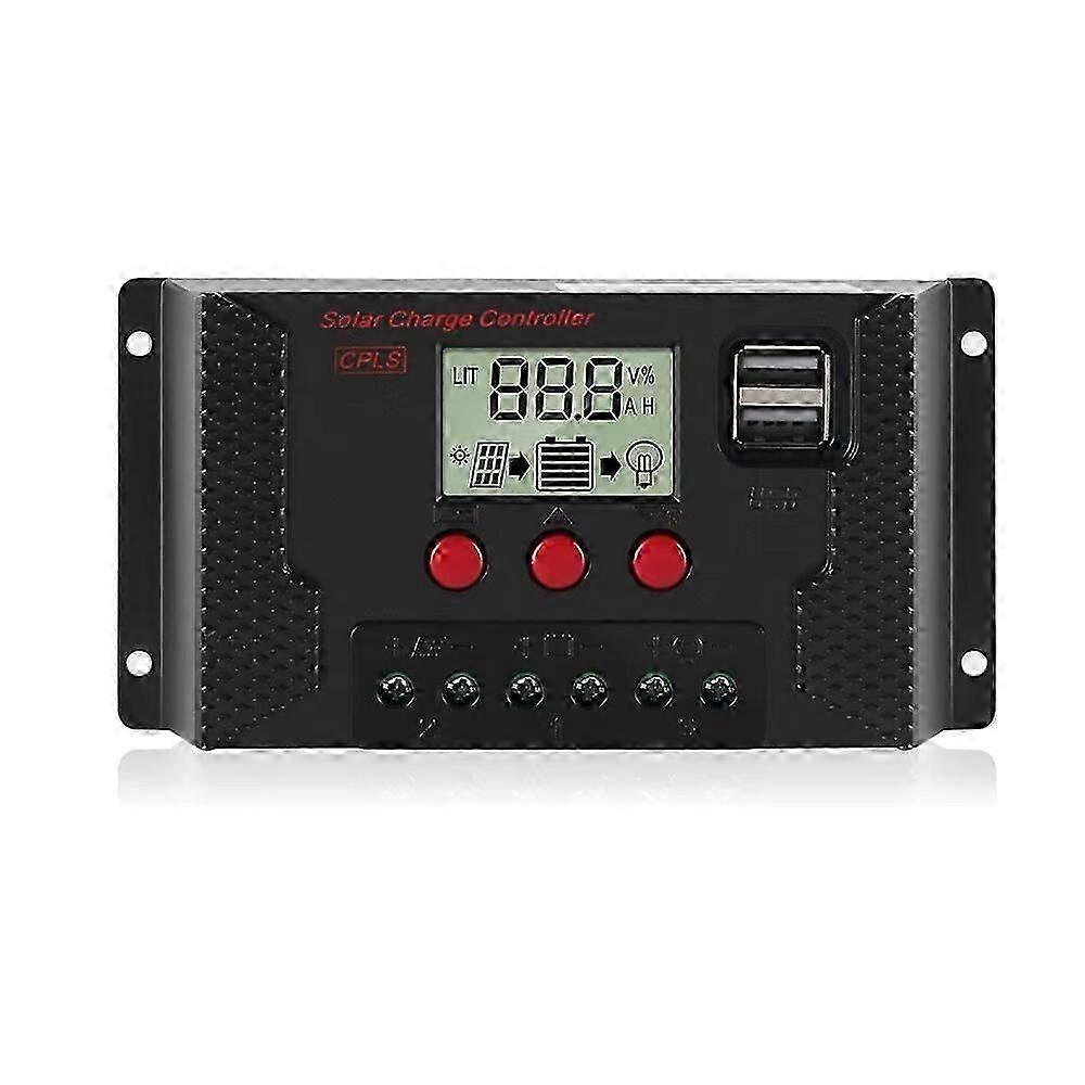 20A Charge Controller Solar Panel Charge Regulator Automatic Identification 12V/24V with LCD Display and 5V USB Port