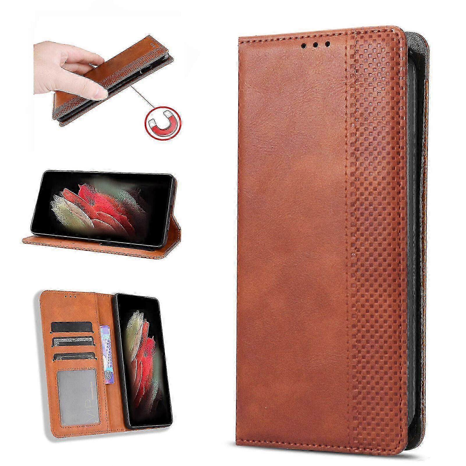 ZTE Blade V40 Magnetic Folio Cover Leather Case with Card Slot Wallet Design