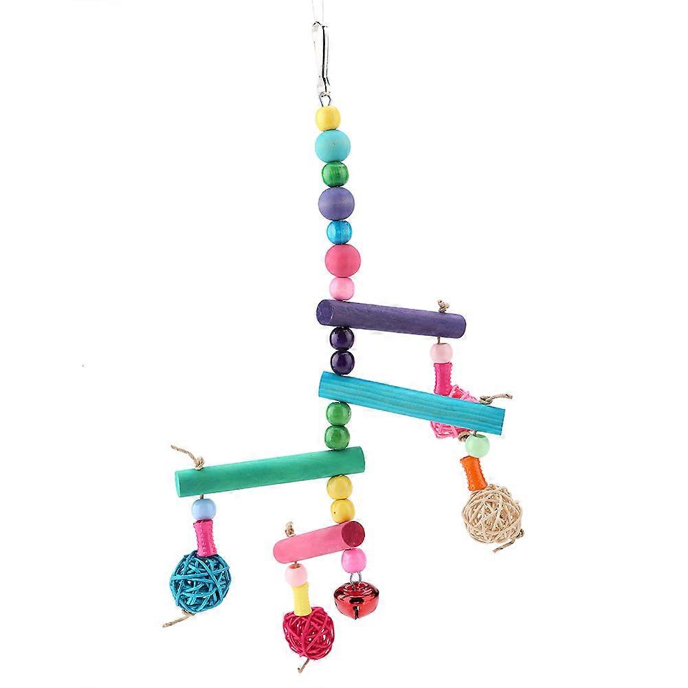 Wooden Parrot Swing Toy for Medium and Small Birds, Natural Material, Hanging Design, Ideal for Play and Exercise