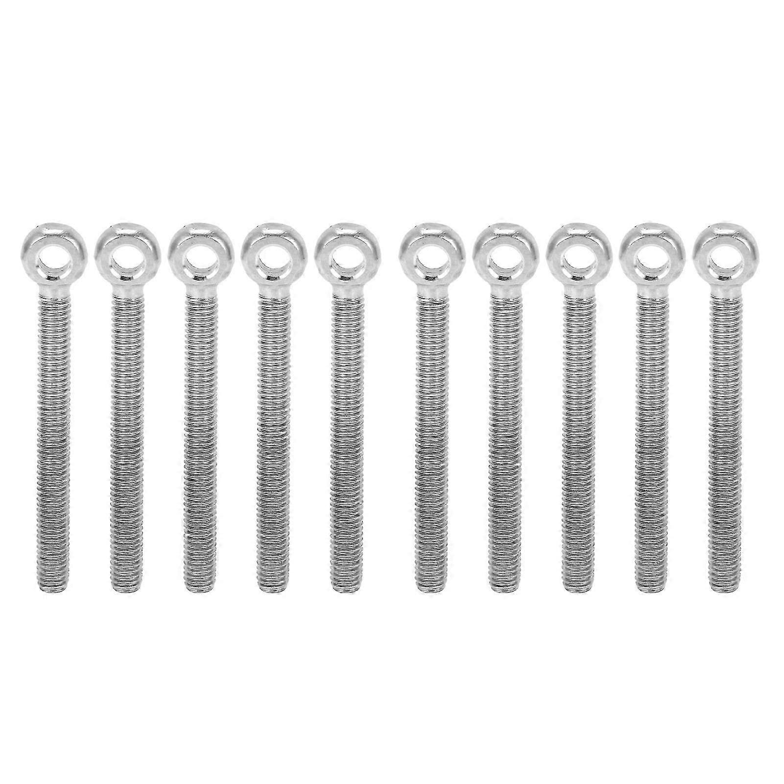 10 pernos de ojo de acero inoxidable 304 M6x60, tornillos, ganchos para apretar y conectar