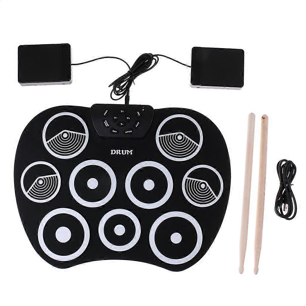 G102 Tragbare faltbare elektronische Trommel Roll Up Trommel 9 Silikon Pads Set Digital