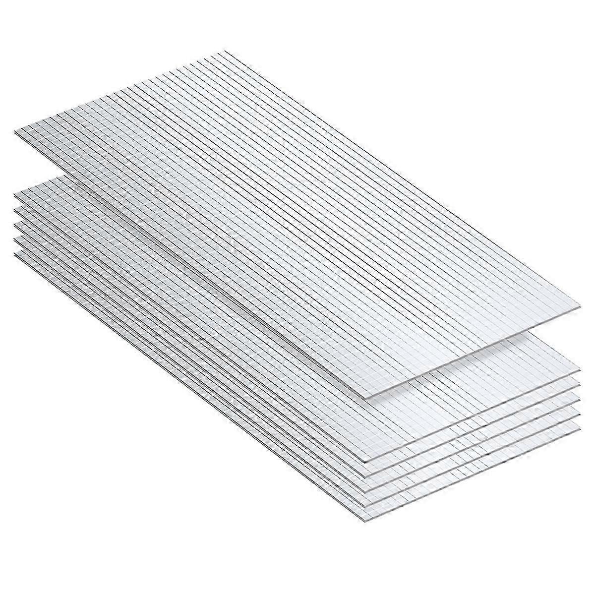 6 Sheets Disco Tiles,Silver Mini Square Mirror Tiles Self Adhesive Mirror Mosaic Tiles Glass Disco Ball Tiles