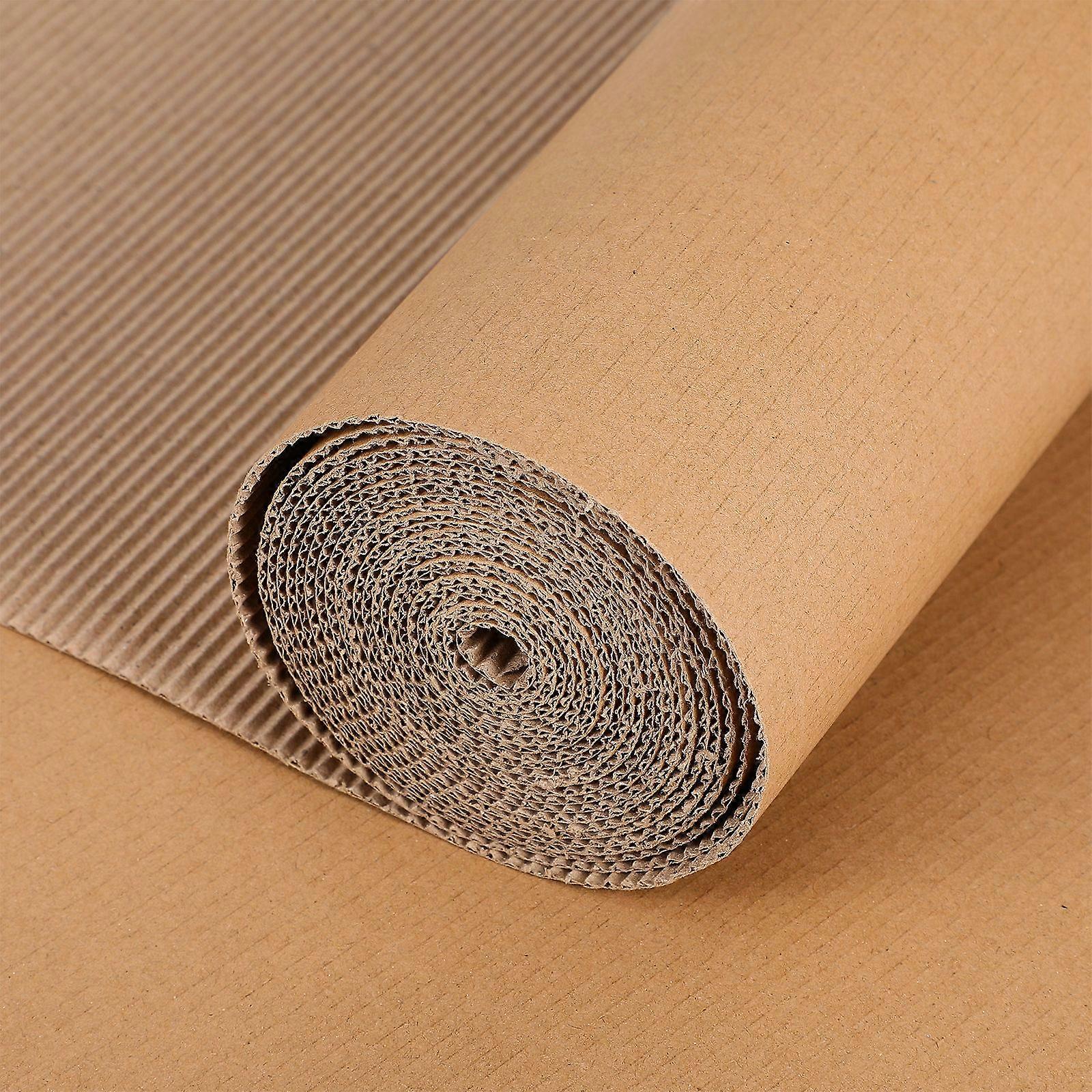 1 Roll Corrugated Cardboard Roll Single Face Corrugated Craft Decor DIY Corrugated Roll Craft For Packing Shipping Storage