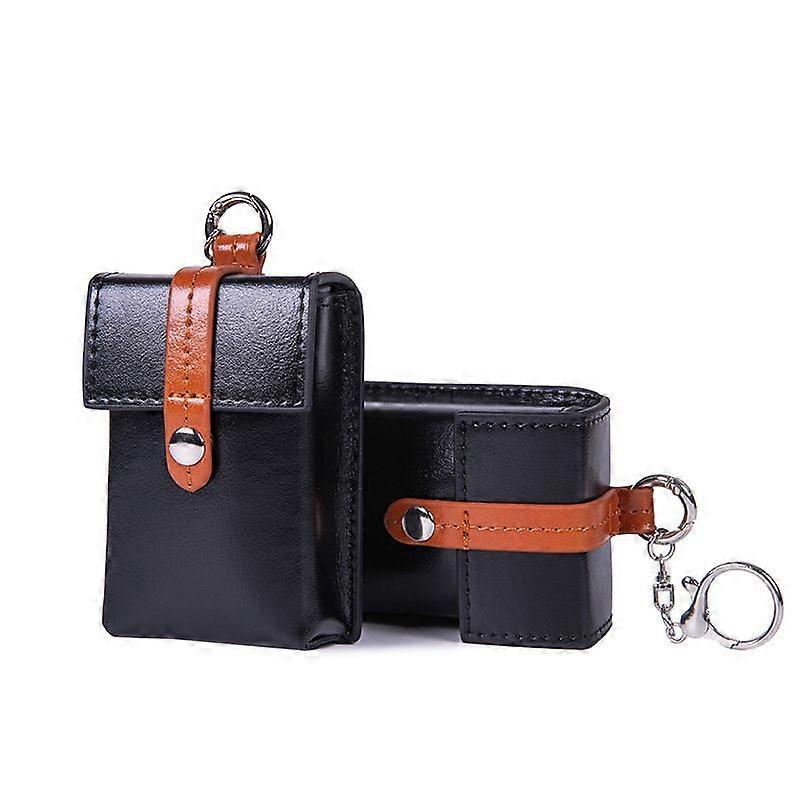 Men's Retro Artistic Youth Cigarette Case 20 Pcs Personalized Thick Smoke Storage Box Portable Leather Cigarette Case With Keychain