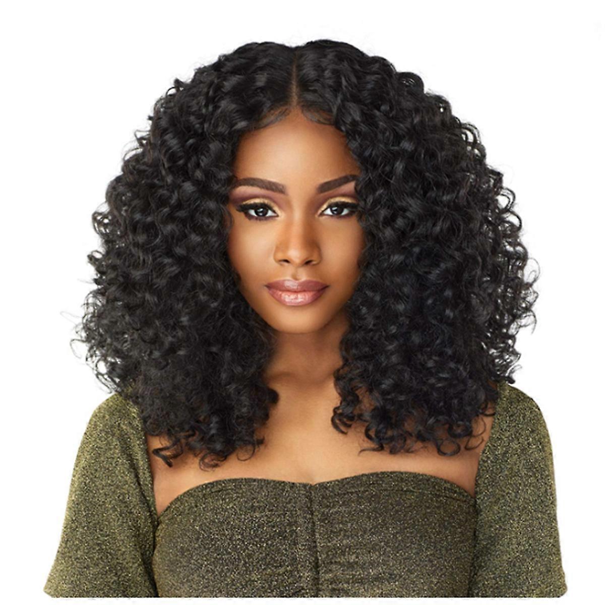 HD Lace Front Wig Middle Parted Curly Big Wave Wig Women's Wig