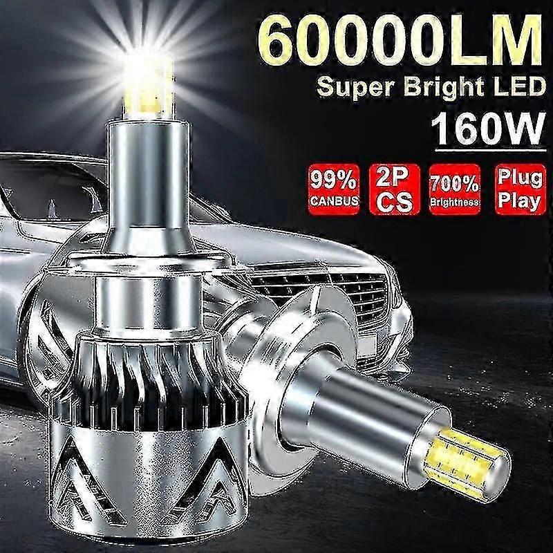 3d 360 H7 LED Canbus auton ajovalot polttimot 60000lm H11 H8 H9 H1 HB3 9005 HB4 9006 160w autojen sumuvalot turbo mini lamppu led