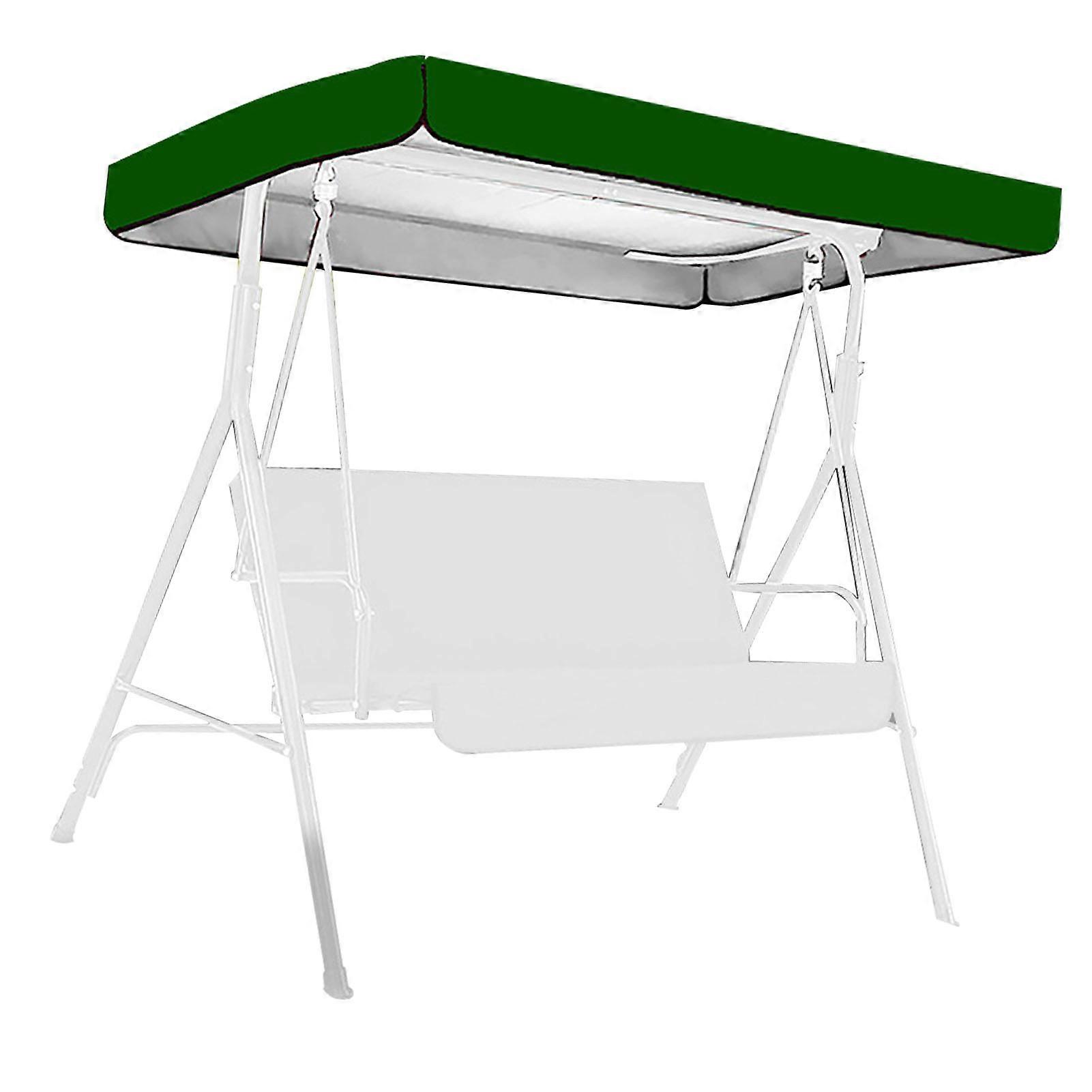 Chaise balançoire d’extérieur Auvent de remplacement Patio Chaise balançoire Couverture supérieure Imperméable à l’eau Housse de pluie 190T Enduit d’argent 190x132x15cm / 20cm Argent