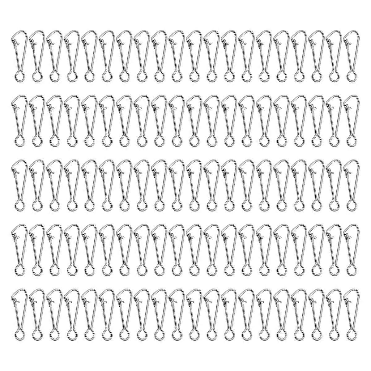 100Pcs Fishing Hooked Snap Links Fishing Swivel Snap Hook Line-16Mm