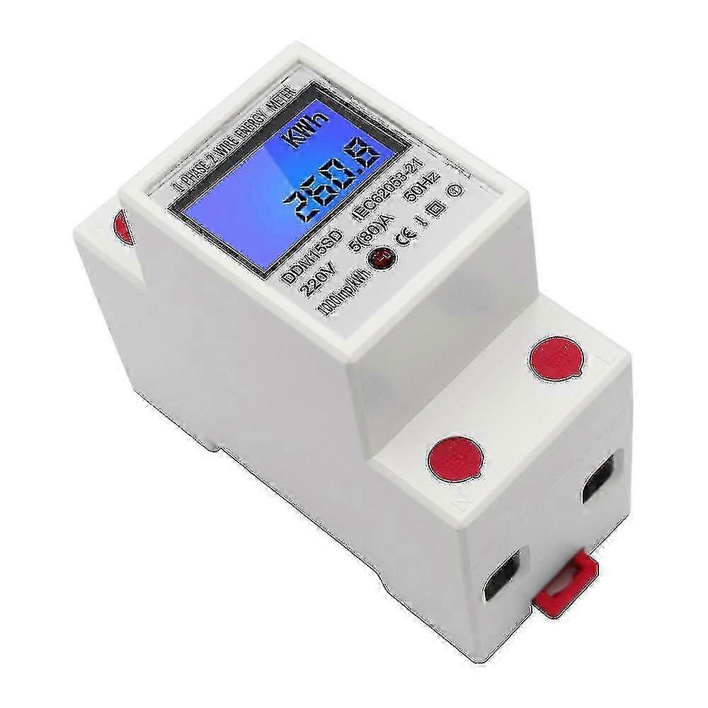 Digital Electricity Meter 220v 5(80) A Digital Single Phase Din Rail Energy Meter