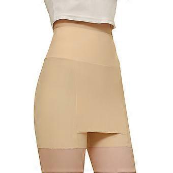 Women Ice Silk Safety Shorts Double Layer Front Crotch Panties Summer High Waist Safety Short Pant Traceless Underwear  ice silk complexion XL