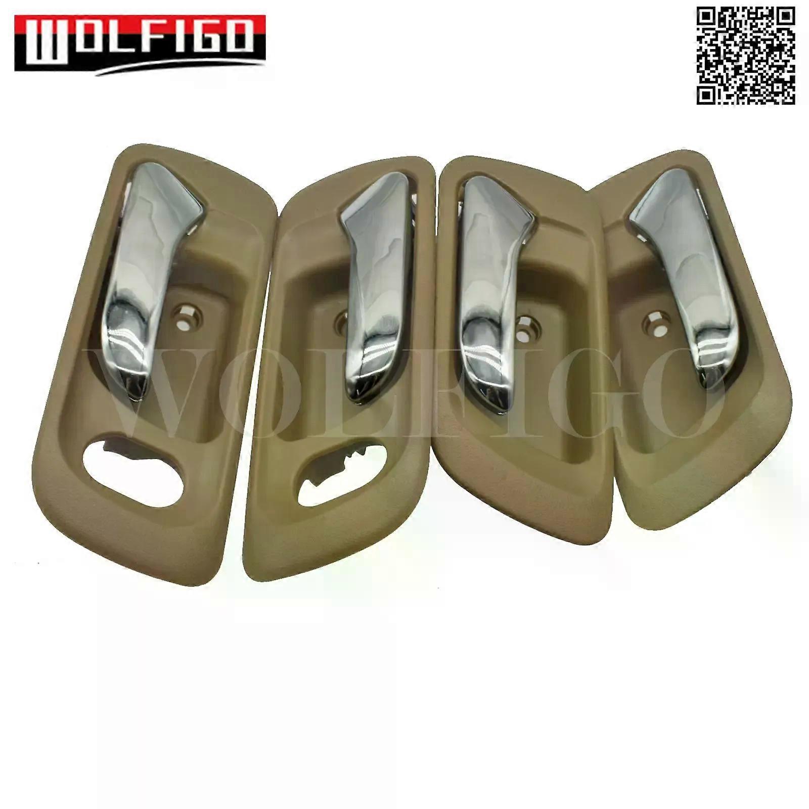 Beige Chrome Lever Front Rear Left Right Interior Inside Door Handles compatible for 1998 1999 2000 2001 2002 Hon-da Accord 72165S84A01ZC