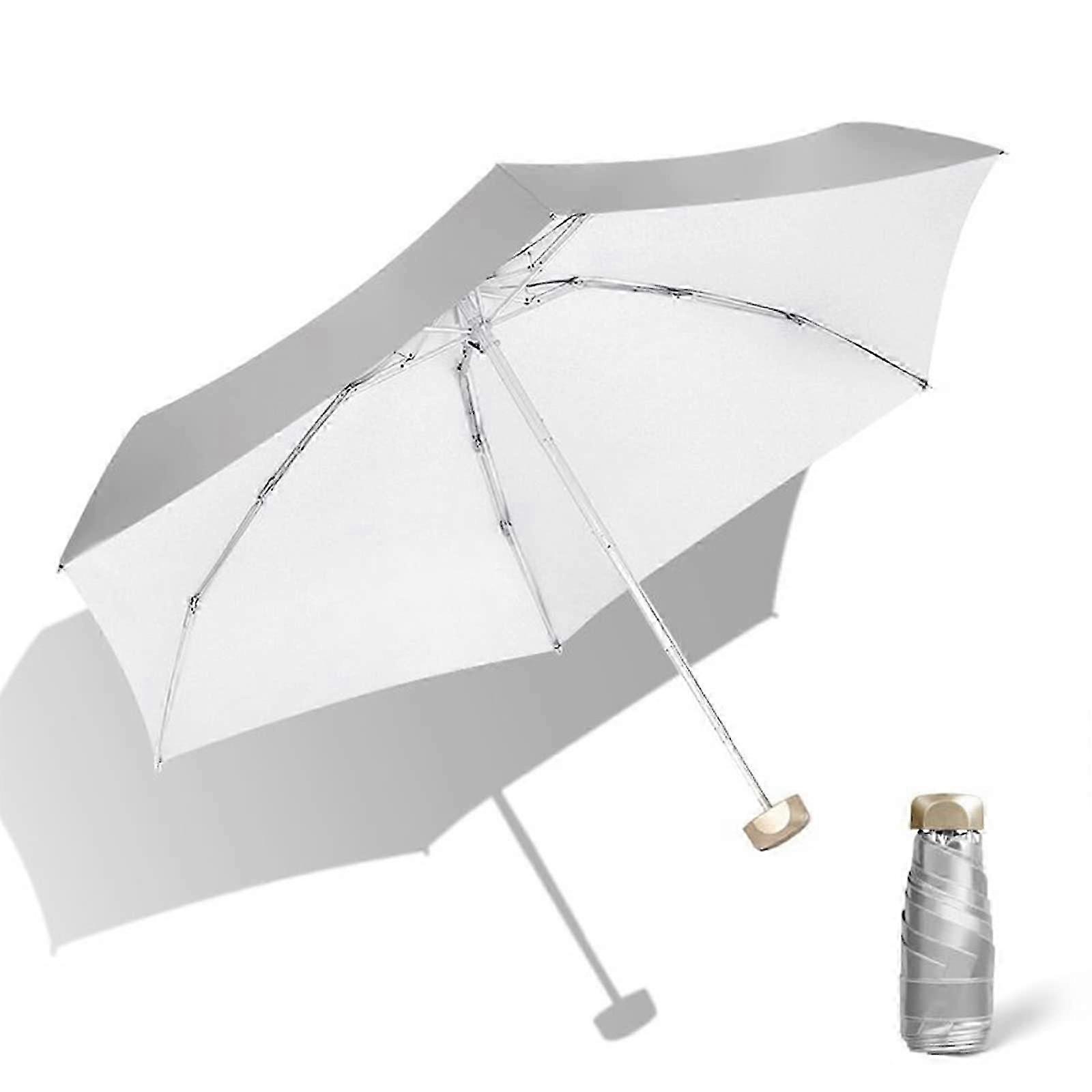 UPF 50+ Sun-Protected 6-Rib Windproof Compact Folding Umbrella