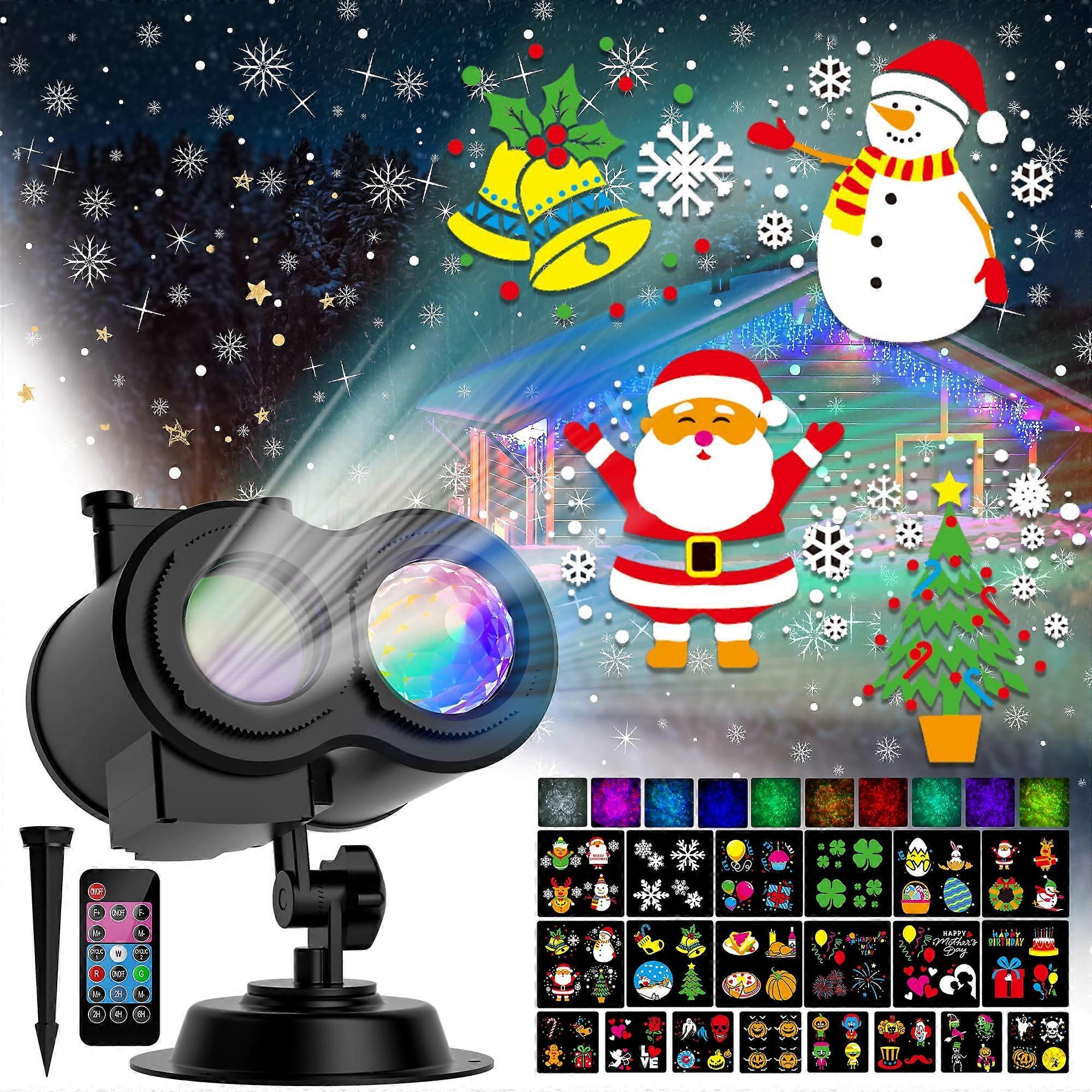 Upgrade Projector Lights for Xmas Halloween Party Garden Decorations with 30 HD Effects (3D Ocean Wave) Moving Patterns Landscape