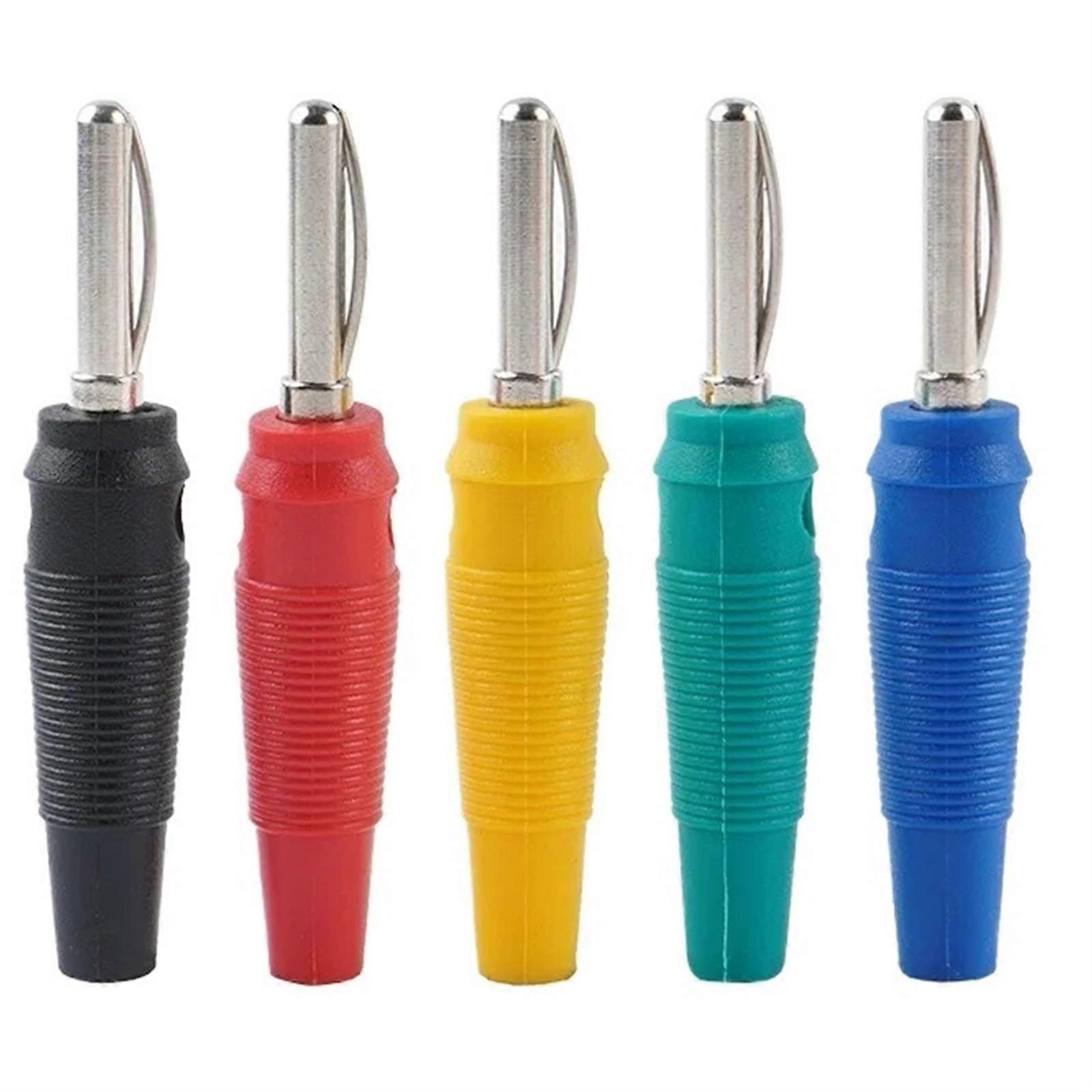 20Pcs 4mm Banana Connector Set, High-Current Copper Power Test Connectors, Solder-Free, Yellow, 20PCS