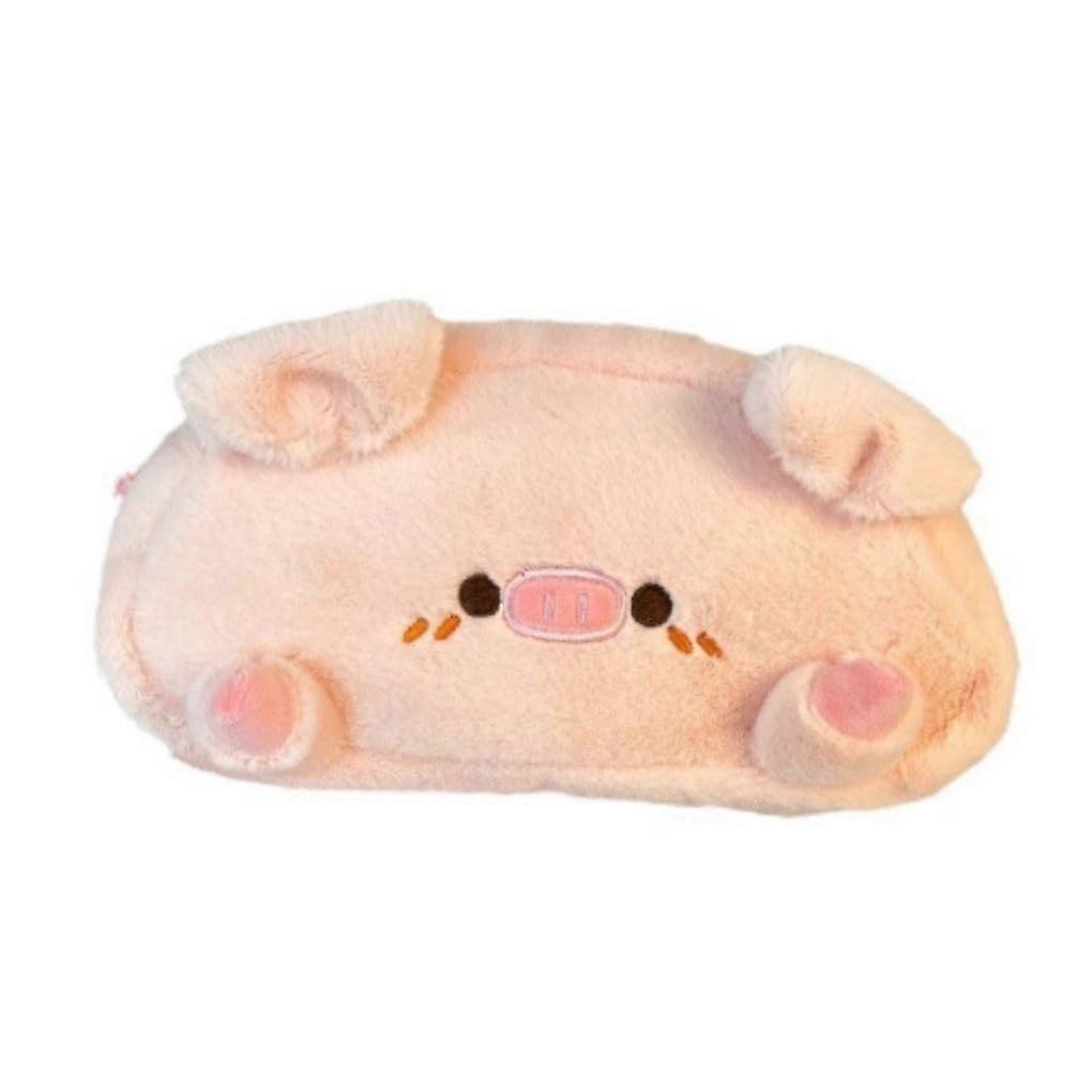 Pig Pen Box Plush Kawaii Pen Box Furry Plush Material Pink Color Pen Pouch