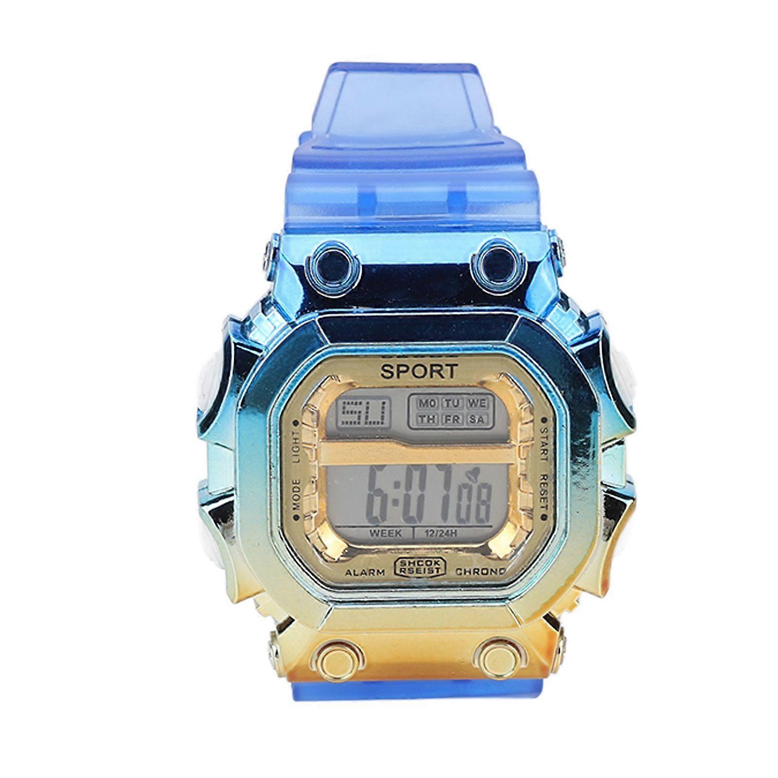 Digital Gradient Dial Watch with Matte Strap, Waterproof