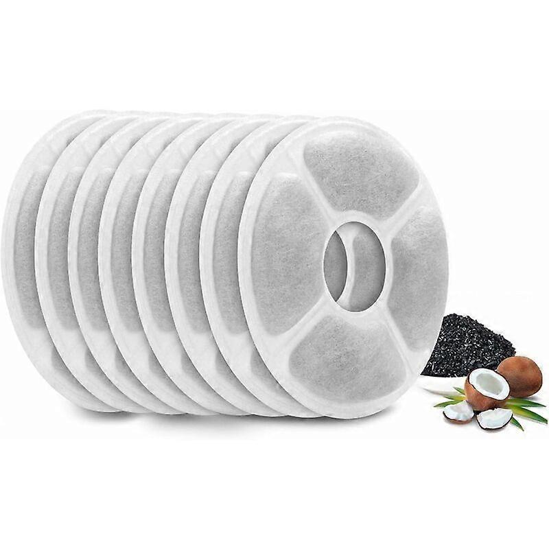 Small Round Flower Cat Pet Water Dispenser Filter Element Activated Carbon Resin Filter Cotton 8pcs in Round Box