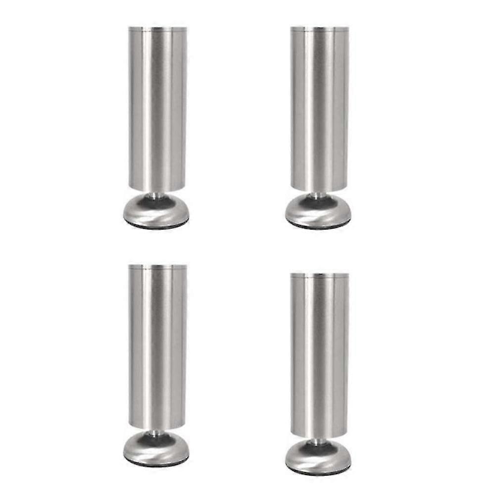 Set med 4 möbelben rostfritt stål justerbart