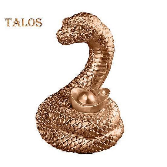 Chinese Zodiac Snake Figurine Resin Wealth Snake Statue Collectible 2025 Snake Year Feng Shui Ornament for Home Desk Bookshelf Decor
