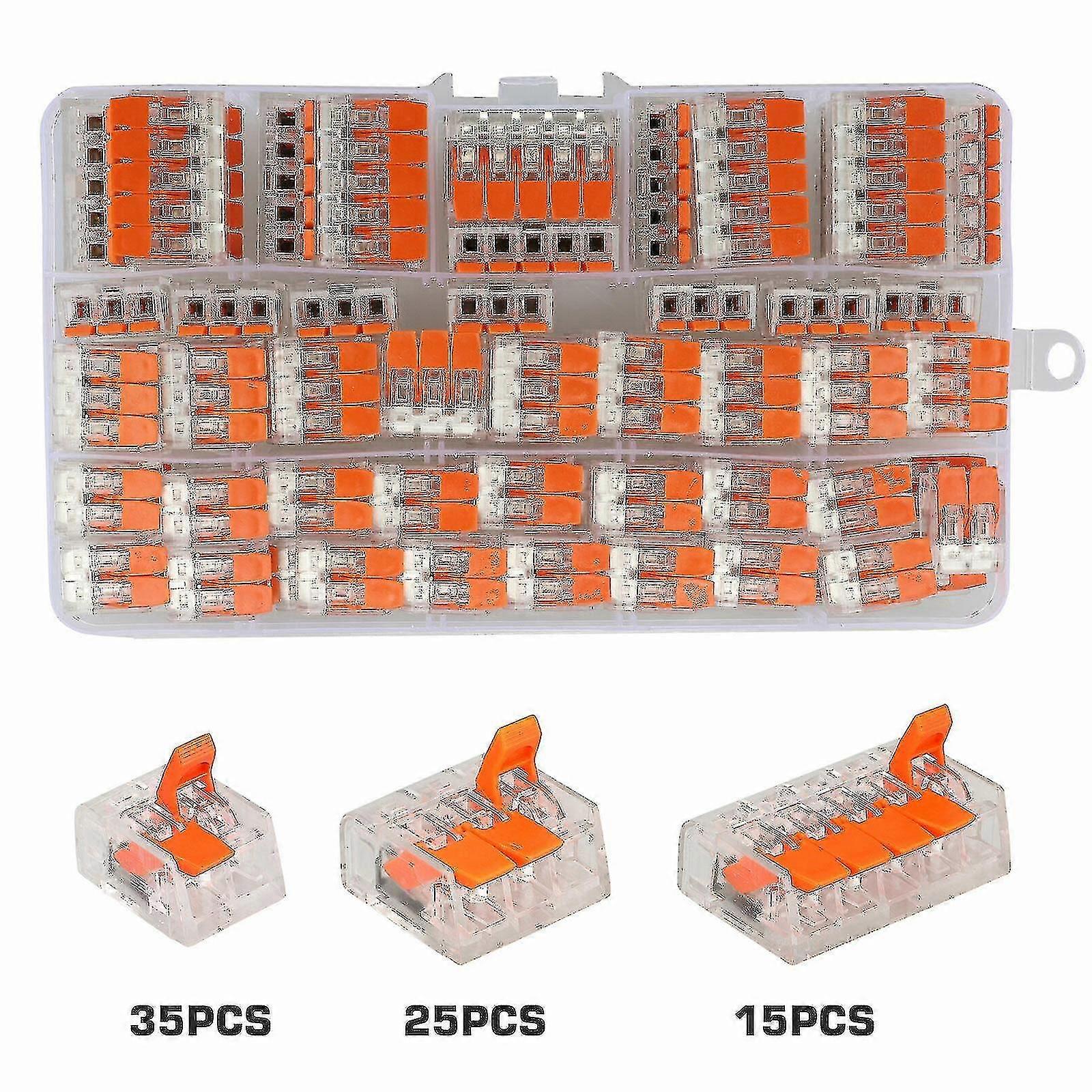 75pcs 221-412 Compact Connectors Lever Nut Splicing Connector Conductor For Wago