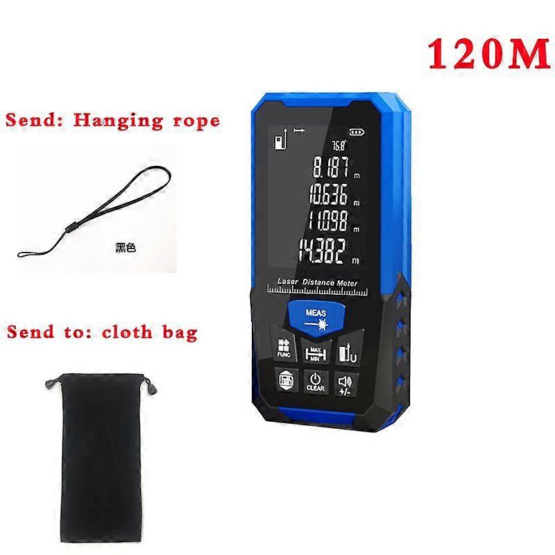 Laser Distance Measurement Tool Digital Tape Measure Rangefinder Bicolor Soft Adhesive With Angle Function 2.4 inch LCD Screen