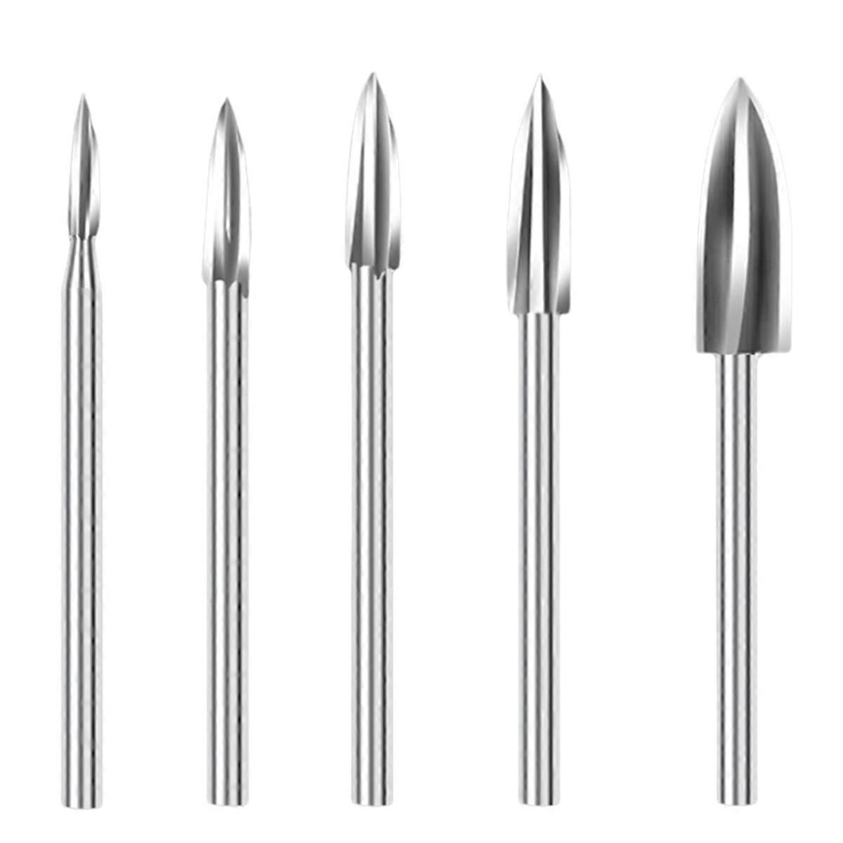Wood Carving Drill Bit HSS Engraving Drill Bit Set Root 5PCS