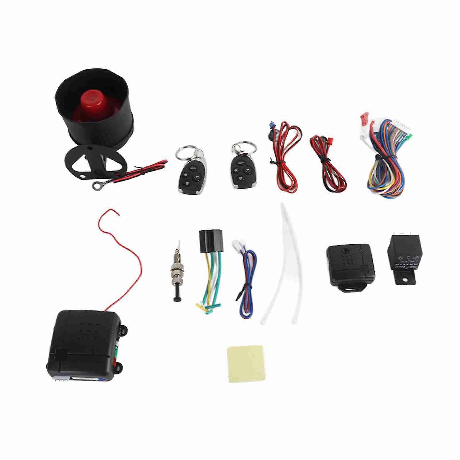 Car Anti-Theft Alarm Kit, Anti-Theft Security System with 2 Remote Controls